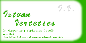 istvan vertetics business card