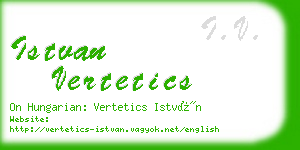 istvan vertetics business card